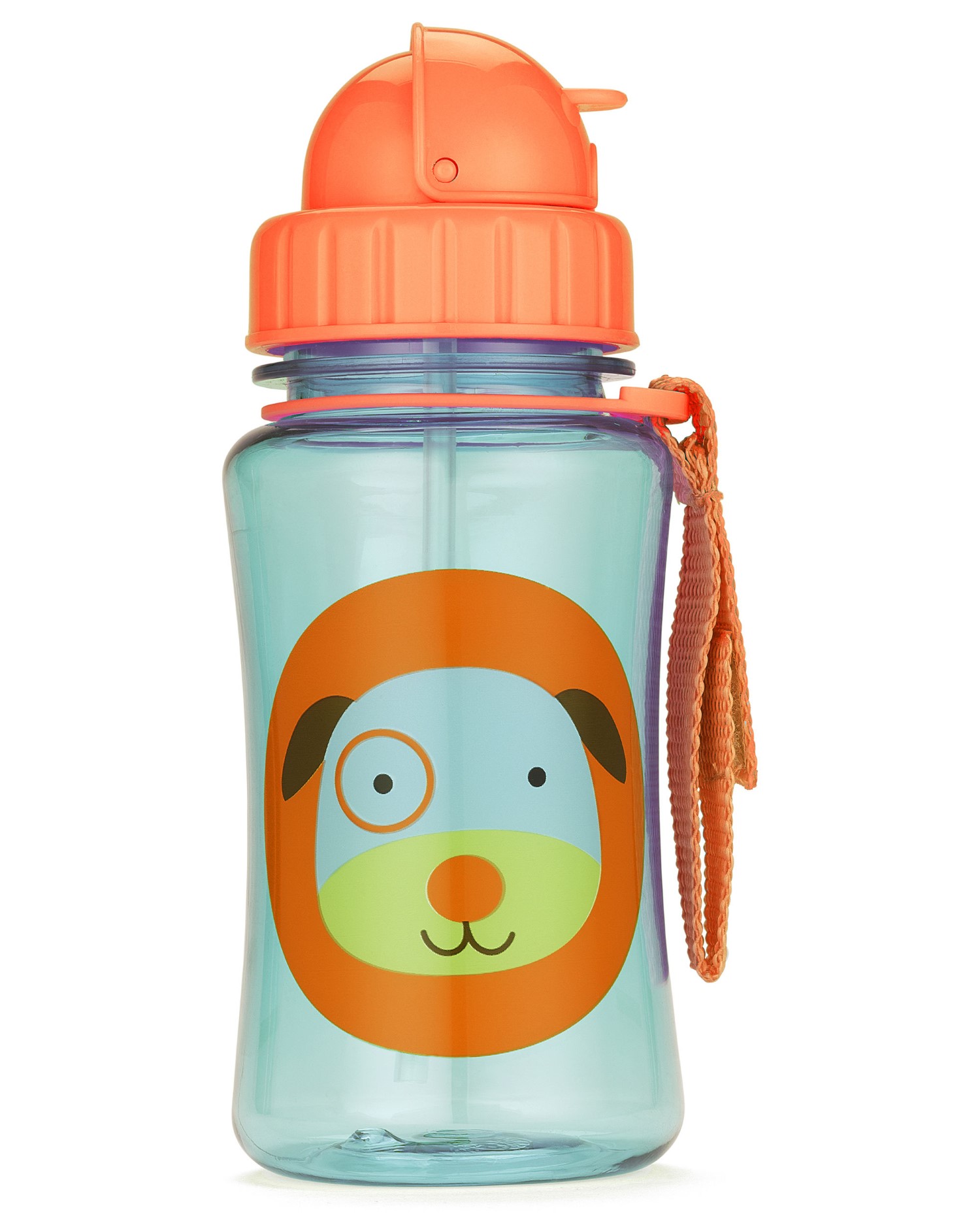 Skip Hop Zoo Straw Kids Water Bottle Dog 350ml