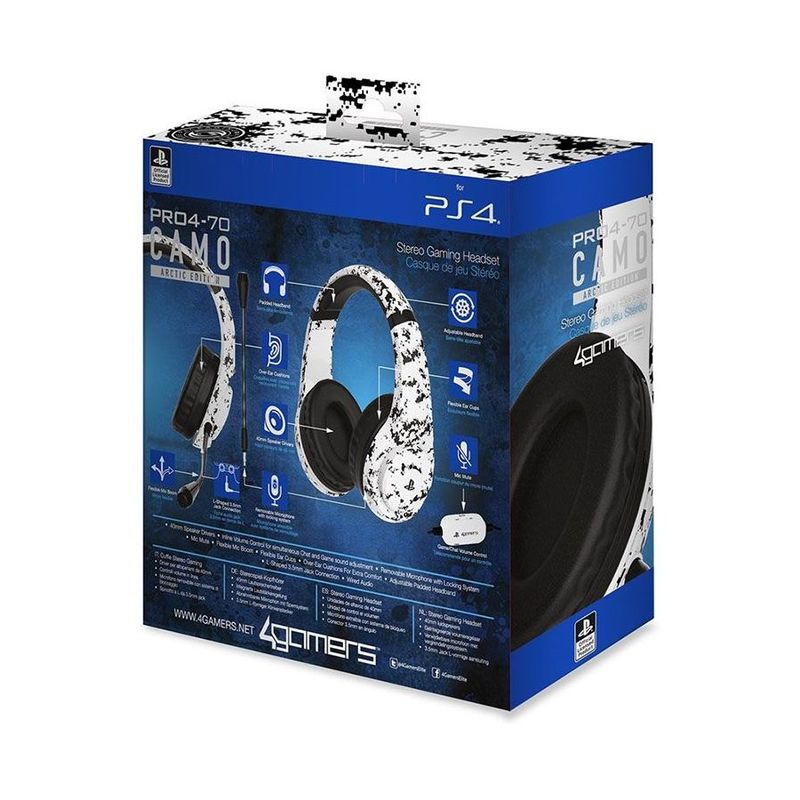 4 Gamers Pro4-70 Stereo Gaming Headset Arctic Camo Edition for PS4