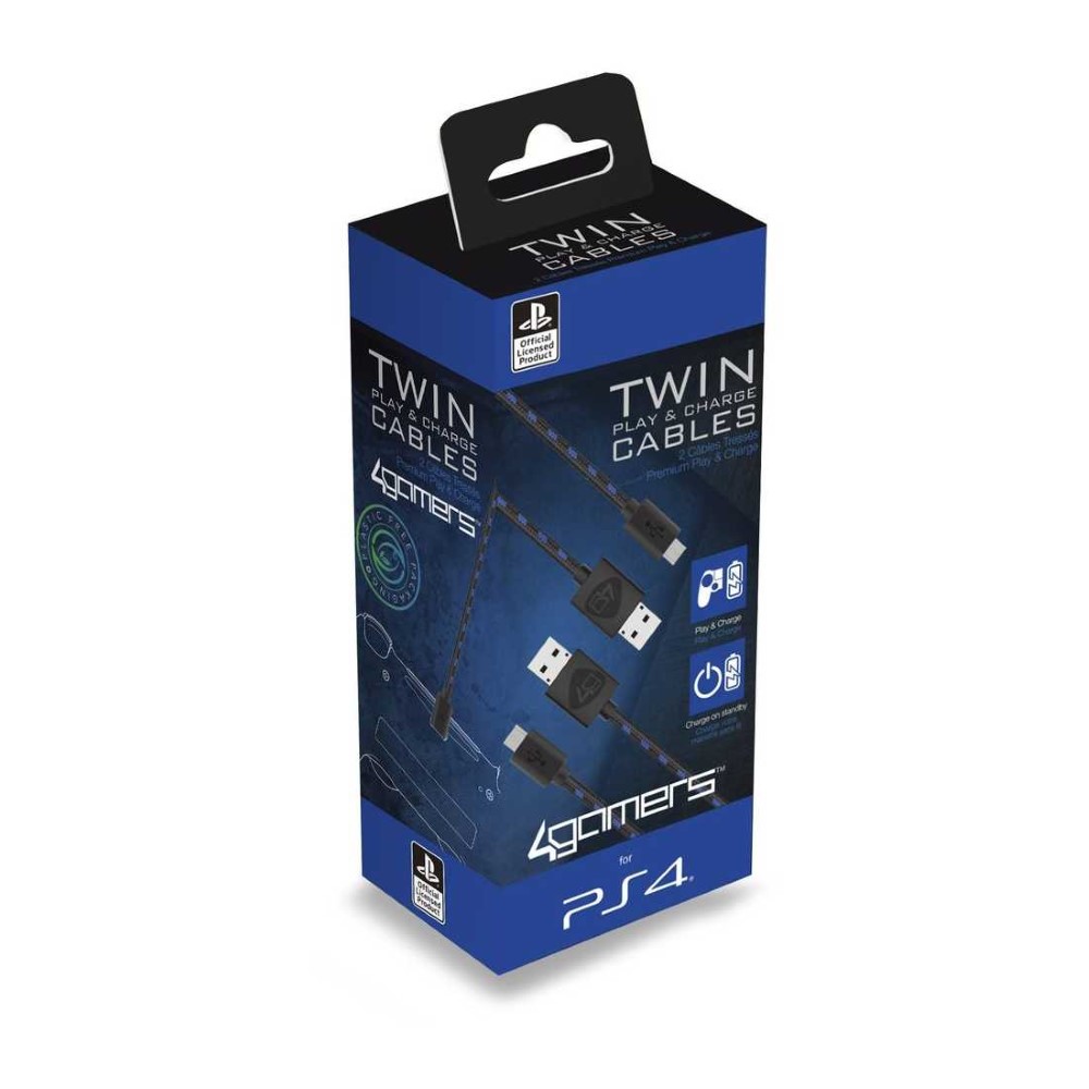 4 Gamers 4G-C10 Twin Play & Charge Cables 2X 2M for Ps4
