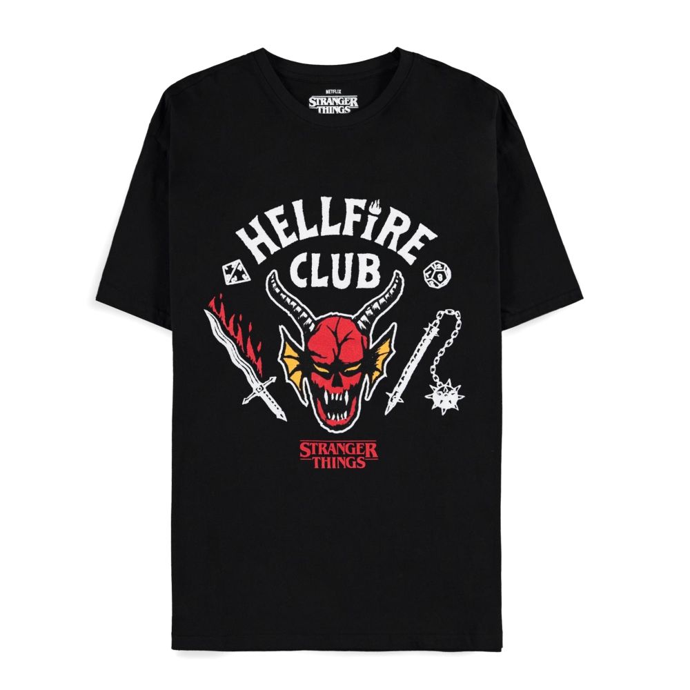 Difuzed Stranger Things Hellfire Club Men's Short Sleeved T-Shirt - Black