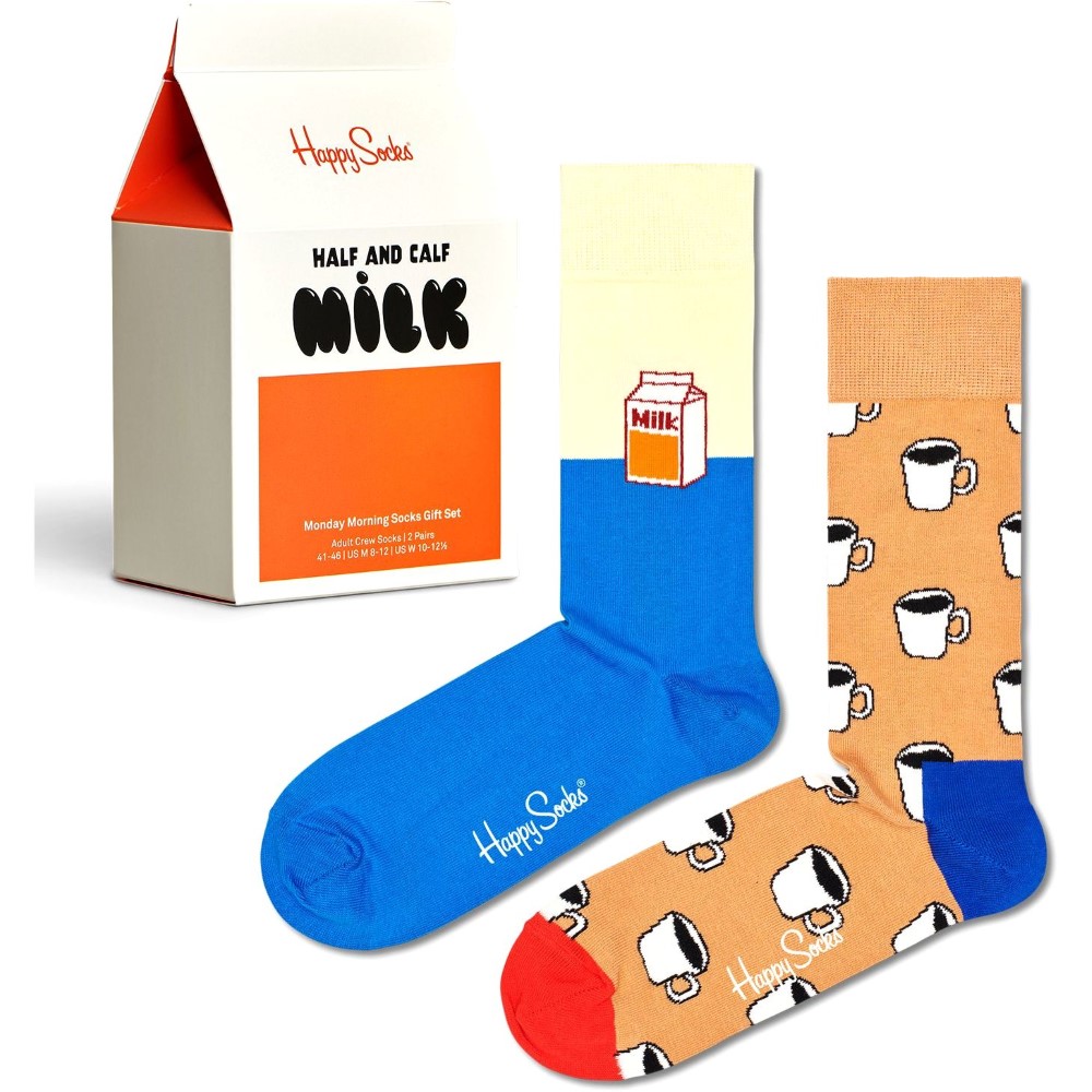 Happy Socks Monday Morning Unisex Adult Crew Socks (2 Pack)