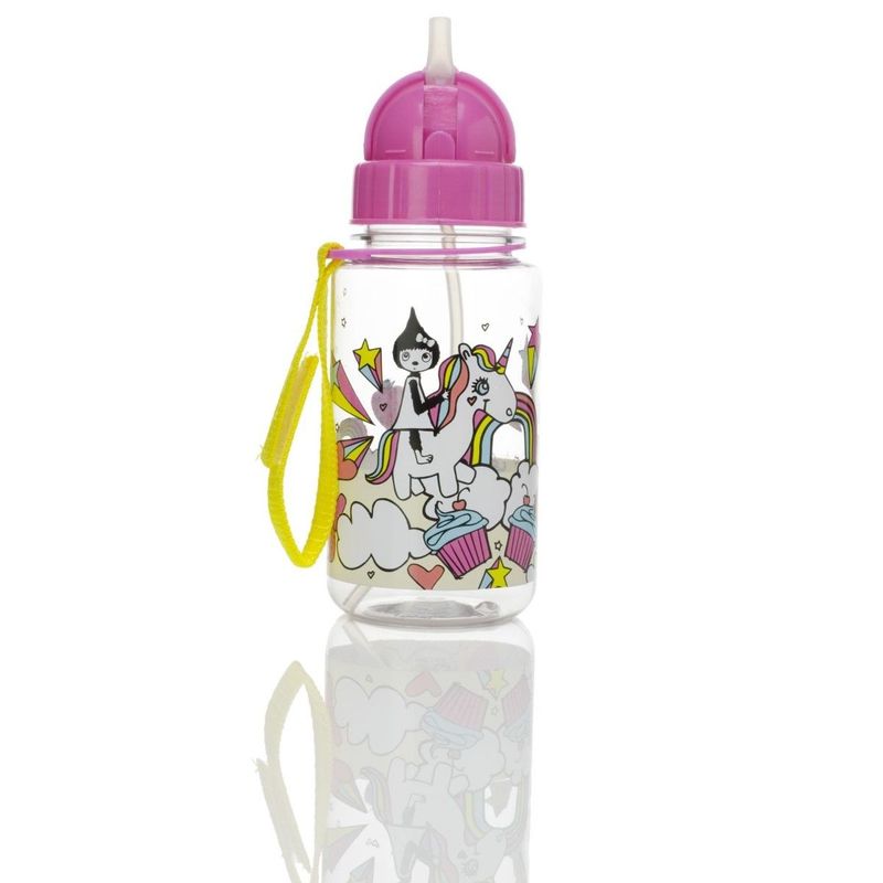 Zip & Zoe Unicorn Water Bottle with Straw