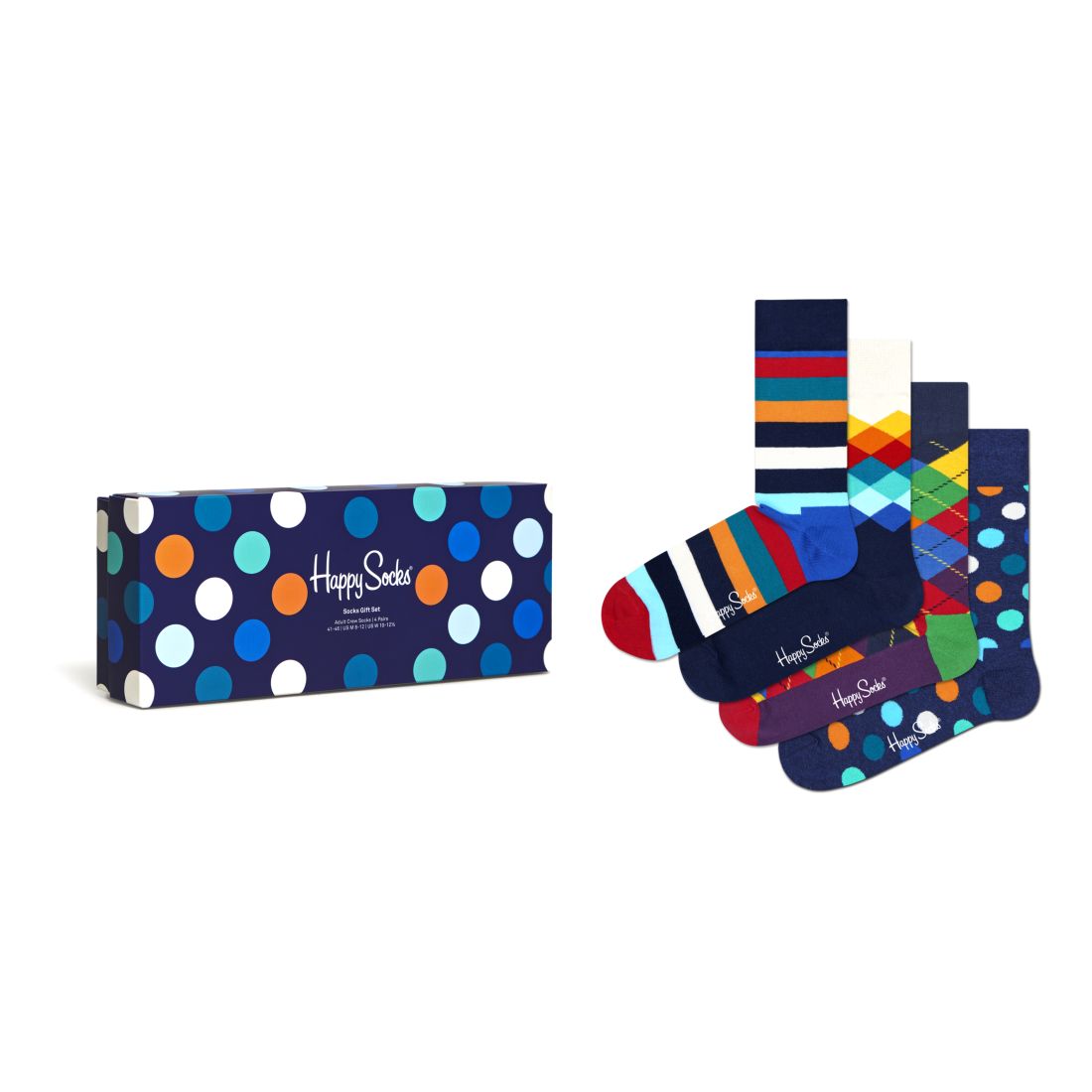 Happy Socks Multi-Color Socks Gift Set Adult Unisex Crew (4 Pairs)