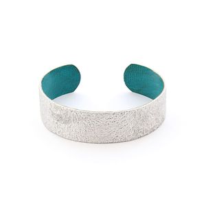 Afrika Tiss Bracelet Hammered Aluminium/Green Turquoise