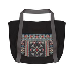 Tribalogy Travel Bag Black On Multi-Colour Embroidery
