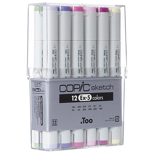 Copic Sketch Refillable Markers - Colors Set EX-5 (Set of 12)