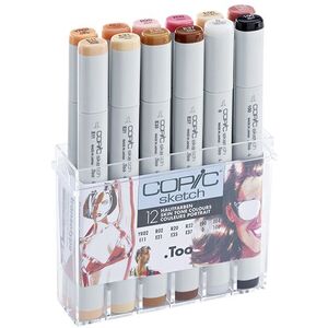 Copic Sketch Refillable Markers - Skin Tone Colors (Set of 12)