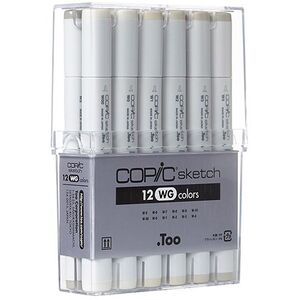 Copic Sketch Refillable Markers - Warm Grey (Set of 12)
