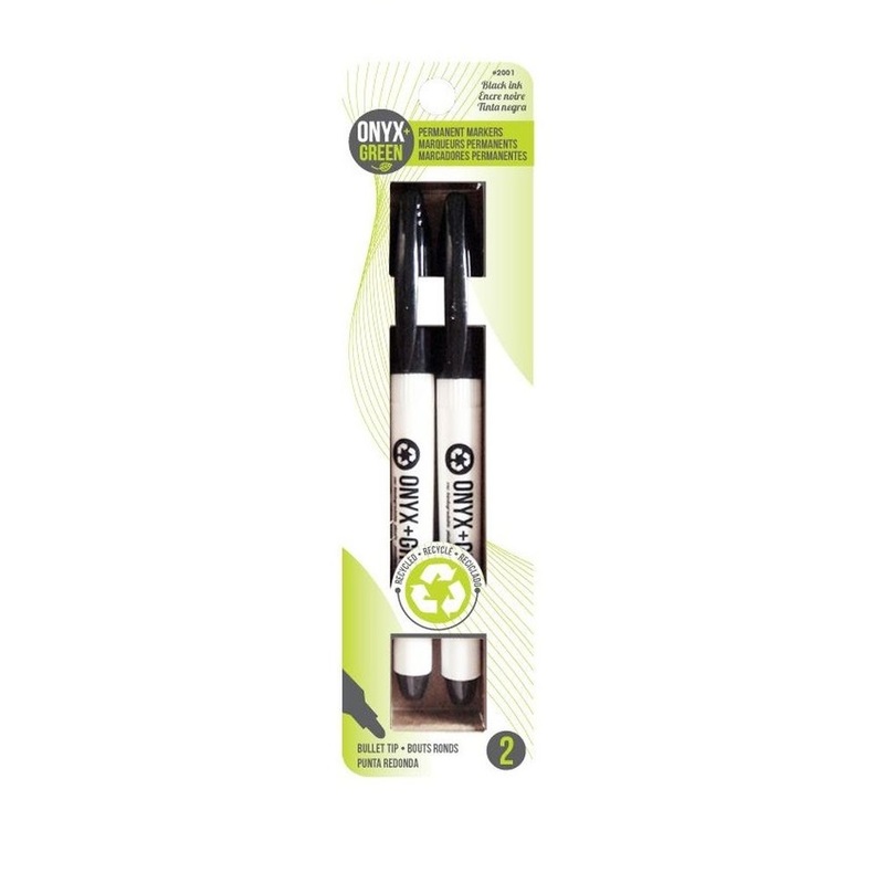 Onyx + Green Permanent Markers Black Ink Recycled PET (2 Pack)