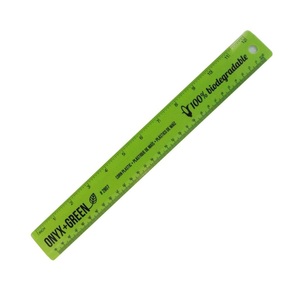 Onyx + Green 12 Inch/30 cm Ruler Corn Plastic