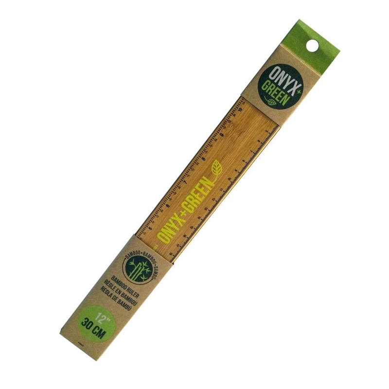 Onyx + Green 12 Inch/30 cm Ruler Bamboo
