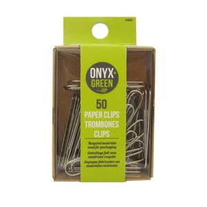 Onyx + Green Paper Clips Recycled Kraft & PET Packaging (50 Pack)