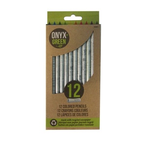 Onyx + Green Colored Pencils Recycled Newspaper (12 Pack)