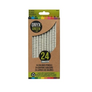 Onyx + Green Colored Pencils Recyled Newspaper (24 Pack)