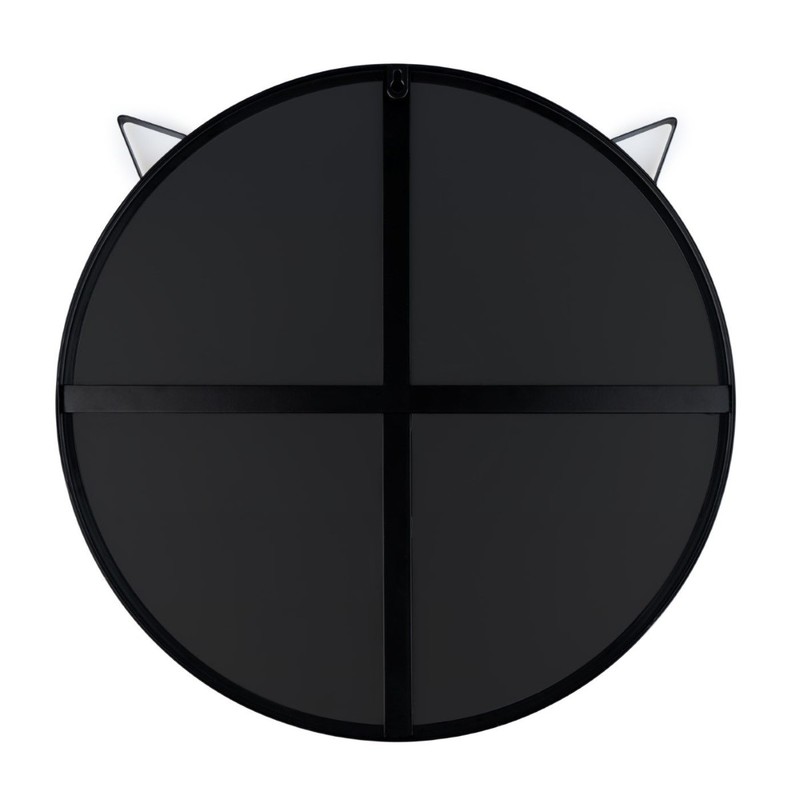 Balvi Cat Round Wall Mirror Metal Black