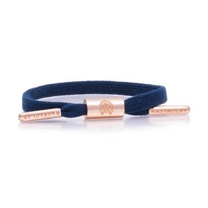 Rastaclat Navy Single Lace Womens Bracelet Navy/Peach Gold