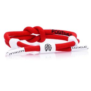Rastaclat Red Knotted Mens Bracelet Red/White