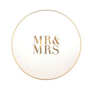 Cristina Re Bridal Mr & Mrs Trinket Dish Ivory & Gold