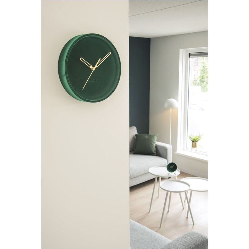 Karlsson Wall Clock Lush Velvet Dark Green