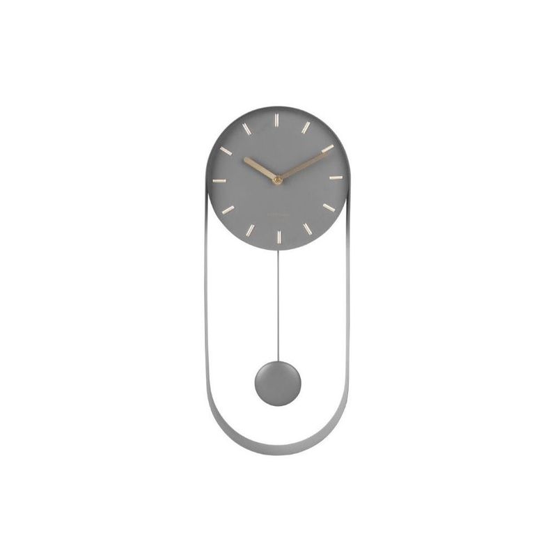 Karlsson Wall Clock Pendulum Charm Steel Grey