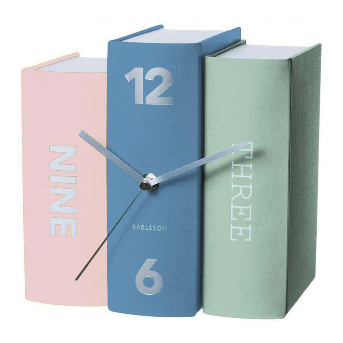 Karlsson Table Clock Book Pastel Tones Paper