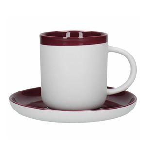 Kitchencraft L.A. Cafetiere Barcelona Plum Coffee Cup & Saucer 280ml