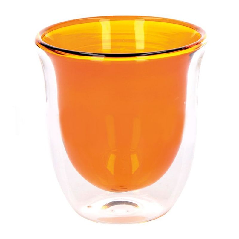 Kitchencraft L.A. Cafetiere Amber-Coloured Double Walled Glass 220ml Set of 2