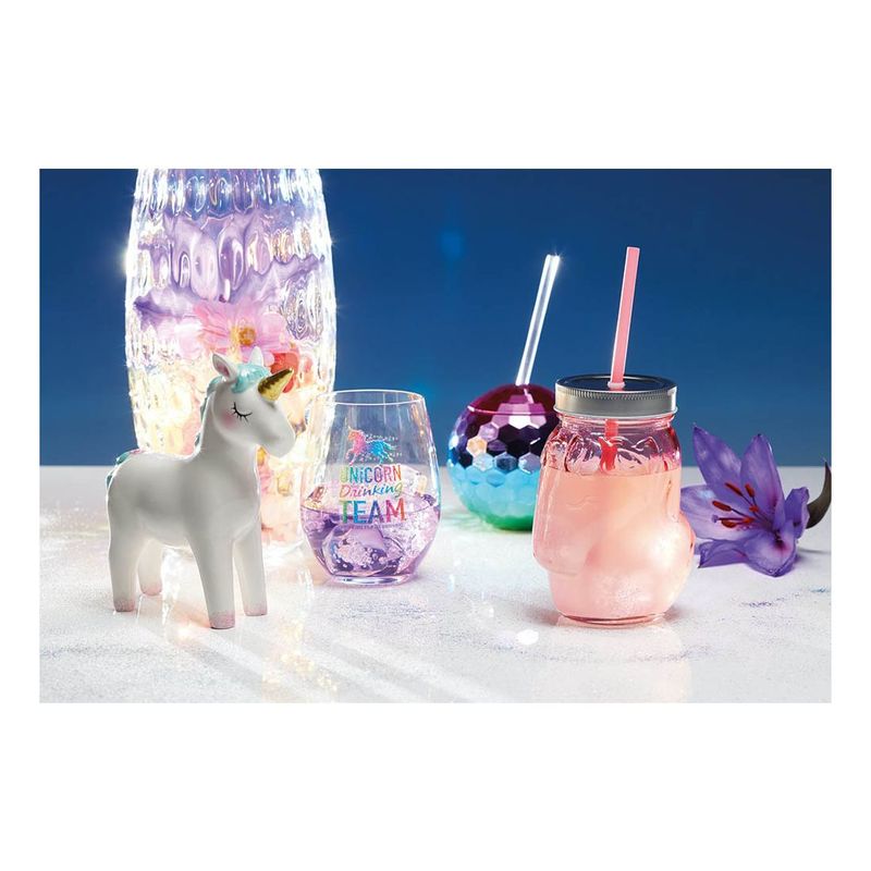Kitchencraft Barcraft Glass Unicorn Drinks Jar with Straw 500ml