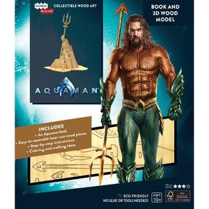 Incredibuilds Aquaman Book And 3D Wood Model