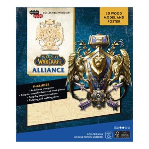 Incredibuilds World Of Warcraft Alliance 3D Wood Model And Poster