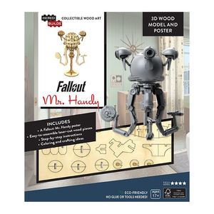 Incredibuilds Fallout Mr. Handy 3D Wood Model And Poster