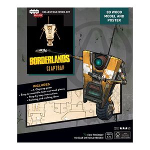 Incredibuilds Borderlands Claptrap 3D Wood Model And Poster