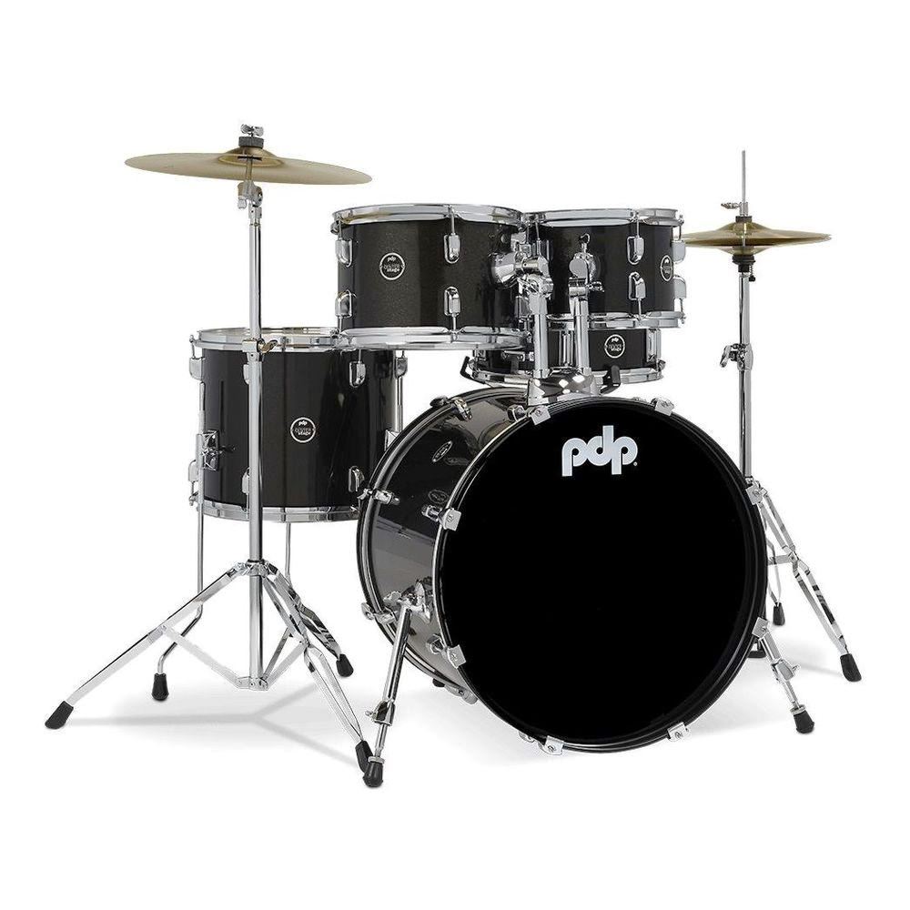 PDP Center Stage 5-Piece Drum Set With Hardware and Cymbals - Iridescent Black Sparkle