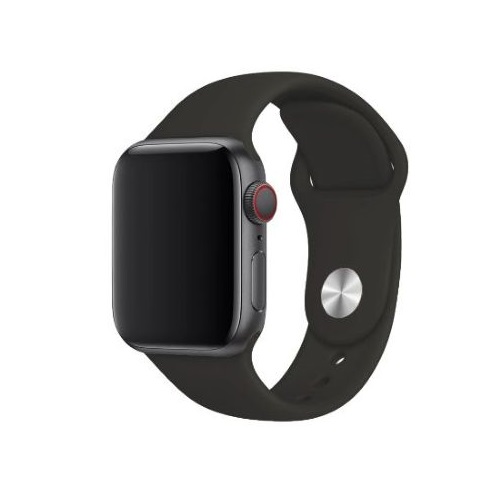 Behello 42/44mm Premium Silicone Strap Black For Apple Watch (Compatible with Apple Watch 42/44/45mm)