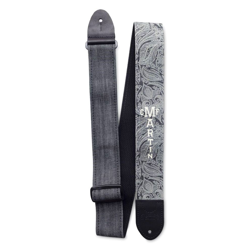 Martin A0109 Denim Guitar Strap With Pick Holder - Paisley