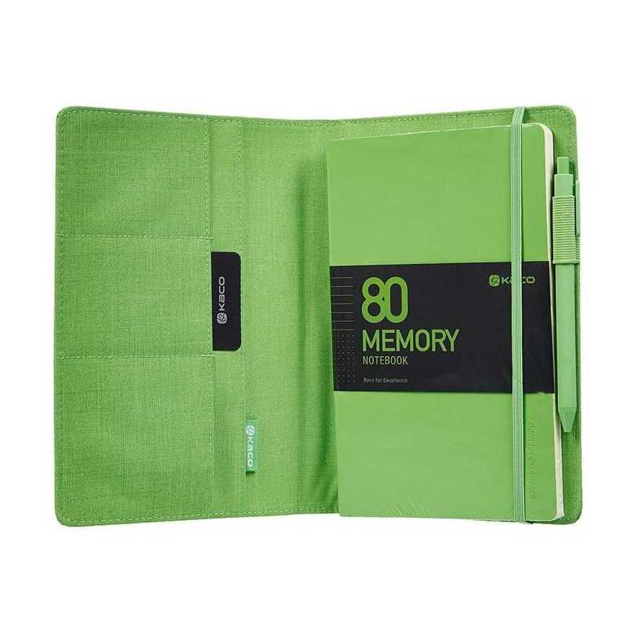 Kaco Memory II A5 Light Green Notebook with Sleeve