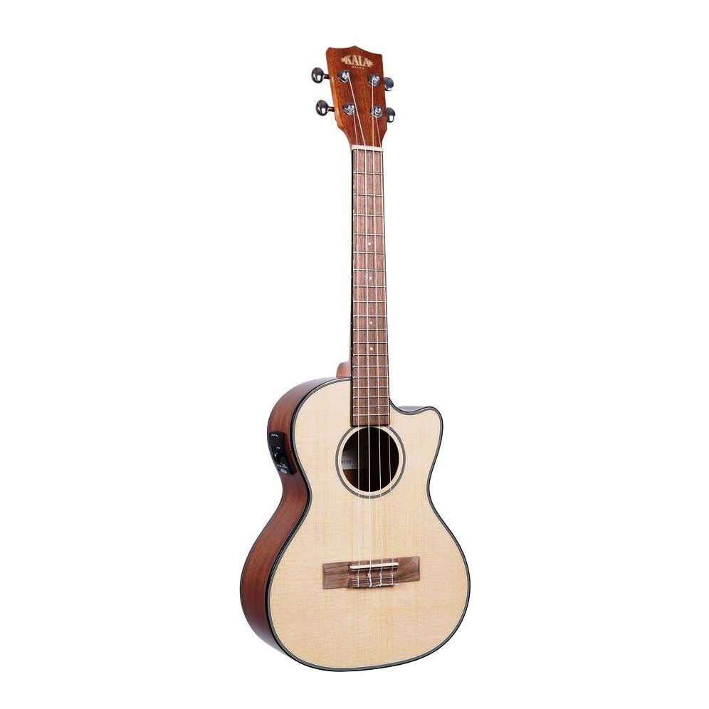 Kala Solid Spruce Top - Mahogany Series Tenor Ukulele - with Equalizer - Cutaway (Includes Bag)