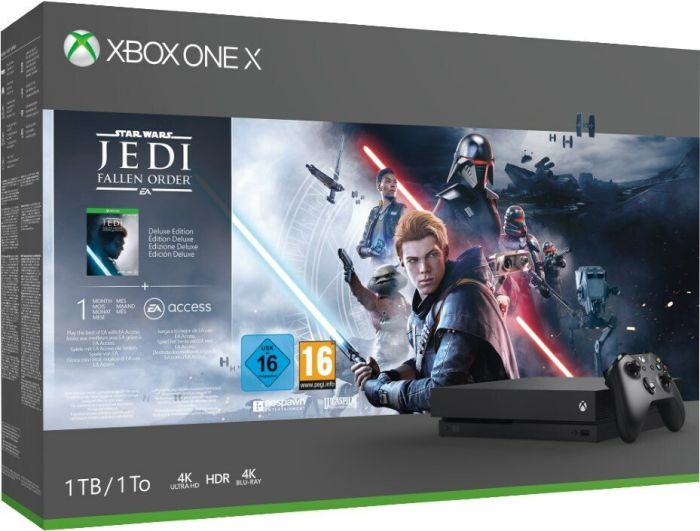 Xbox One X 1TB + Star Wars Jedi Fallen Order Deluxe Edition DLC + 1 Month EA Access (2017 Model)