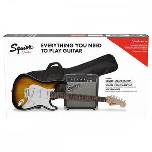 Fender Squier Stratocaster Electric Guitar and Frontman 10G Amplifier Pack - Sunburst