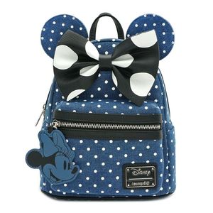 Loungefly Minnie Mouse Denim Polka Dot Mini Backpack