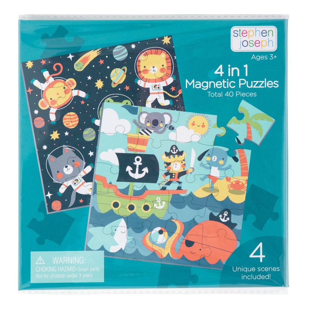 Stephen Joseph Boy 4-in-1 Magnetic Puzzle Book