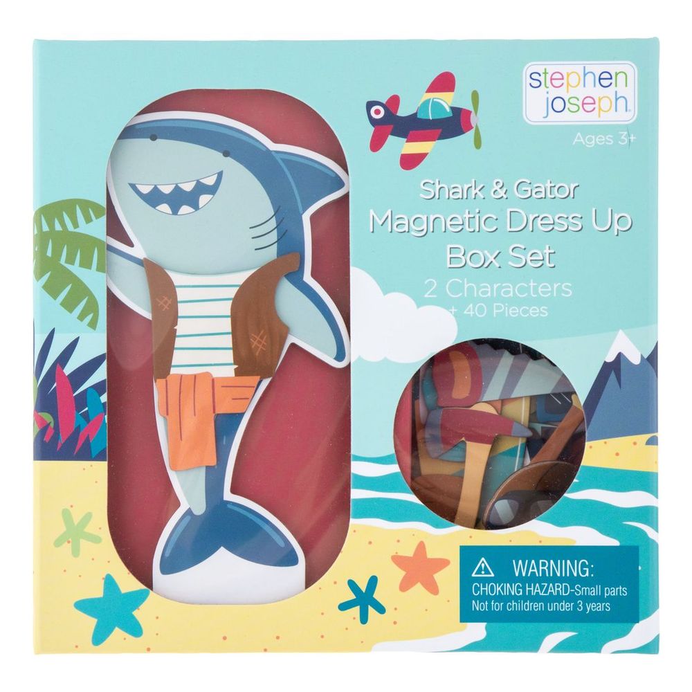 Stephen Joseph Shark and Gator Magnetic Dress Up Doll Set