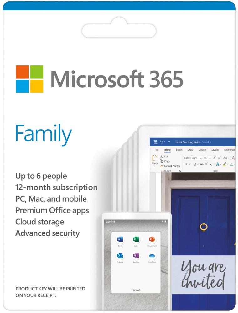 Microsoft 365 Family - 6 Users - 12-Month Subscription (Digital Code)