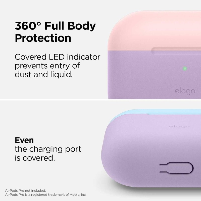 Elago Duo Hang Case Top Lovely Pink/Pastel Blue Bottom Lavender for AirPods Pro