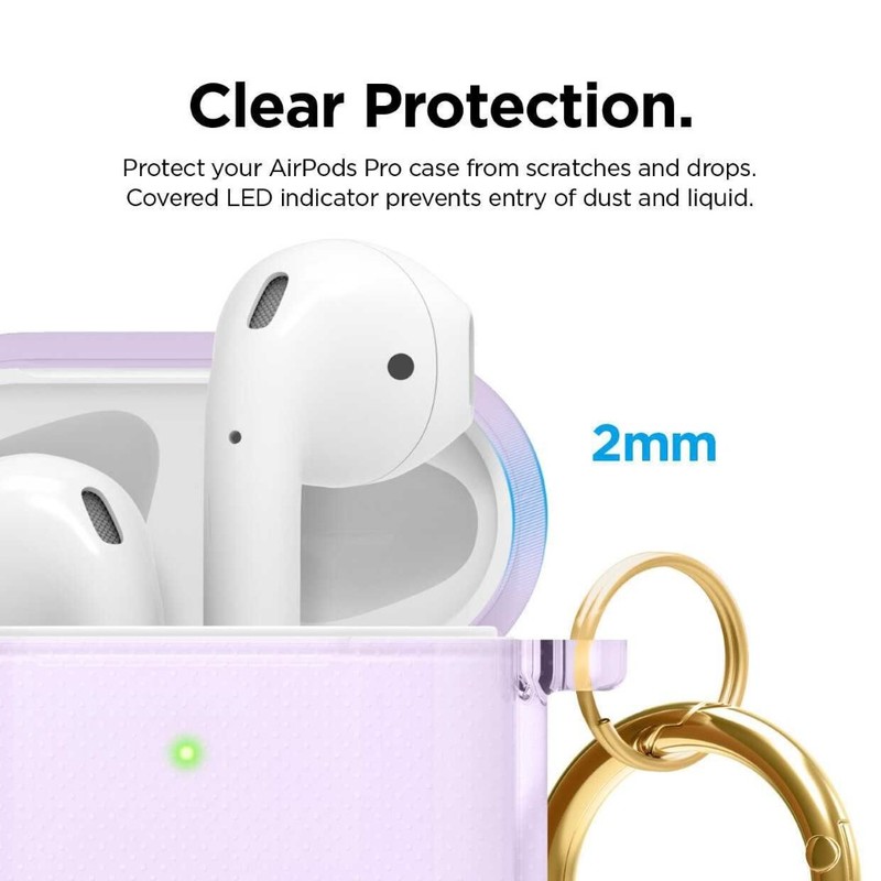 Elago Clear Hang Case Lavender for AirPods
