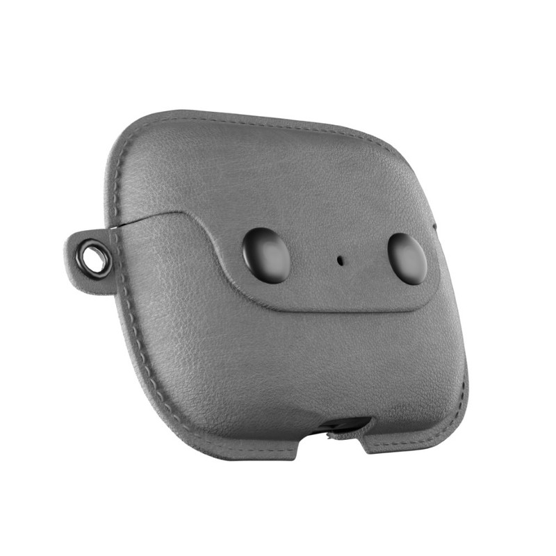 Woodcessories Aircase Leather Necklace Case Stone Gray for Apple AirPods