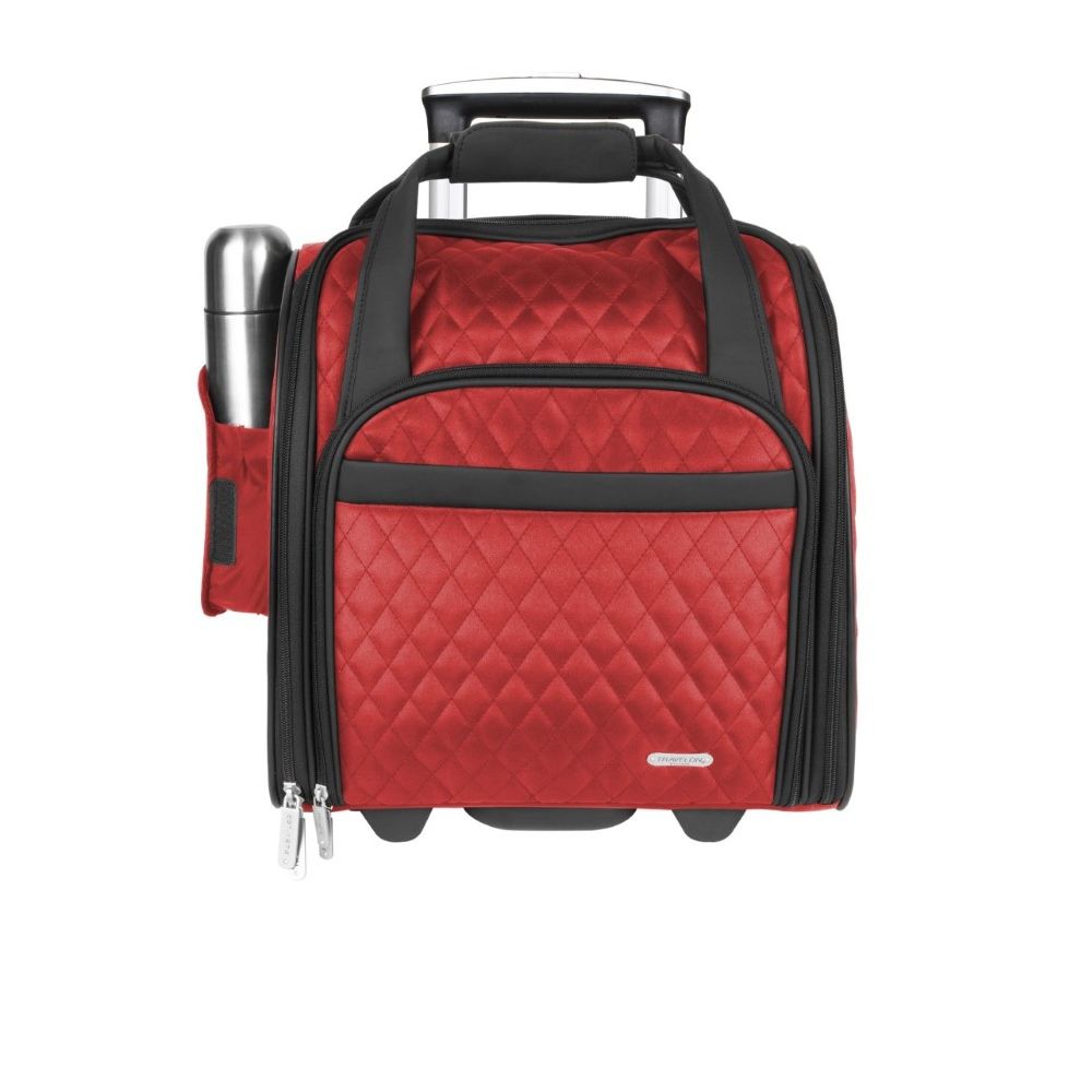 Travelon Wheeled Underseat Carry-On +Back-Up Bag Red