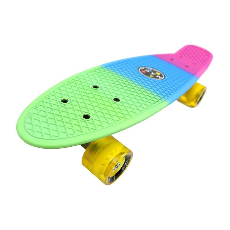 Maui & Sons Plastic Kicktail Skateboard Rainbow 25-Inch