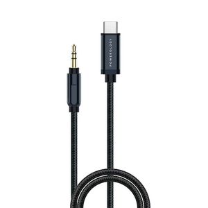 Powerology Aluminum Braided USB-C to 3.5 mm Aux Cable 1.2M Gray