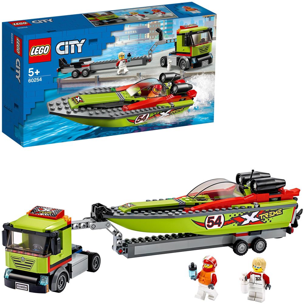 LEGO City Great Vehicles Race Boat Transporter 60254